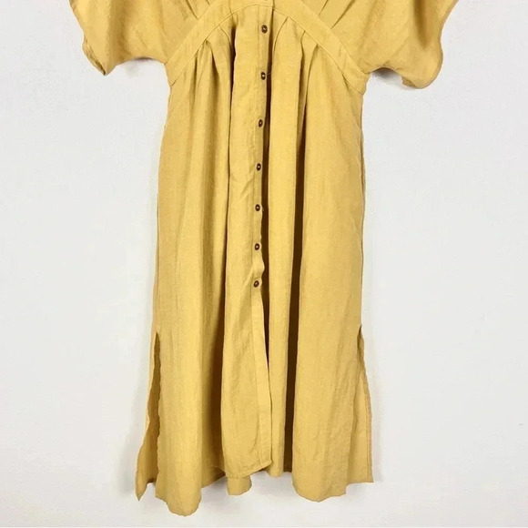 Lost + Wander Poppy Mustard Yellow Button-Up Midi Dress - Picture 9 of 13
